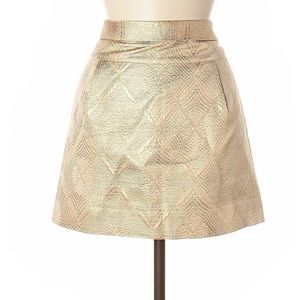 J.crew sz 0 gold textured mini skirt